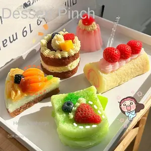 Anti-stress Slow Rising Squeeze Toy Tpr Cake Shape Slow Rebound Toy Soft Simulation Toast Stress Relief Toy Children Toys