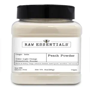 Raw Essentials Peach Powder - Sweet and Subtly Tangy - Enhances Desserts, Baked Goods, Smoothies, and Sauces - 9 Ounce Bottle