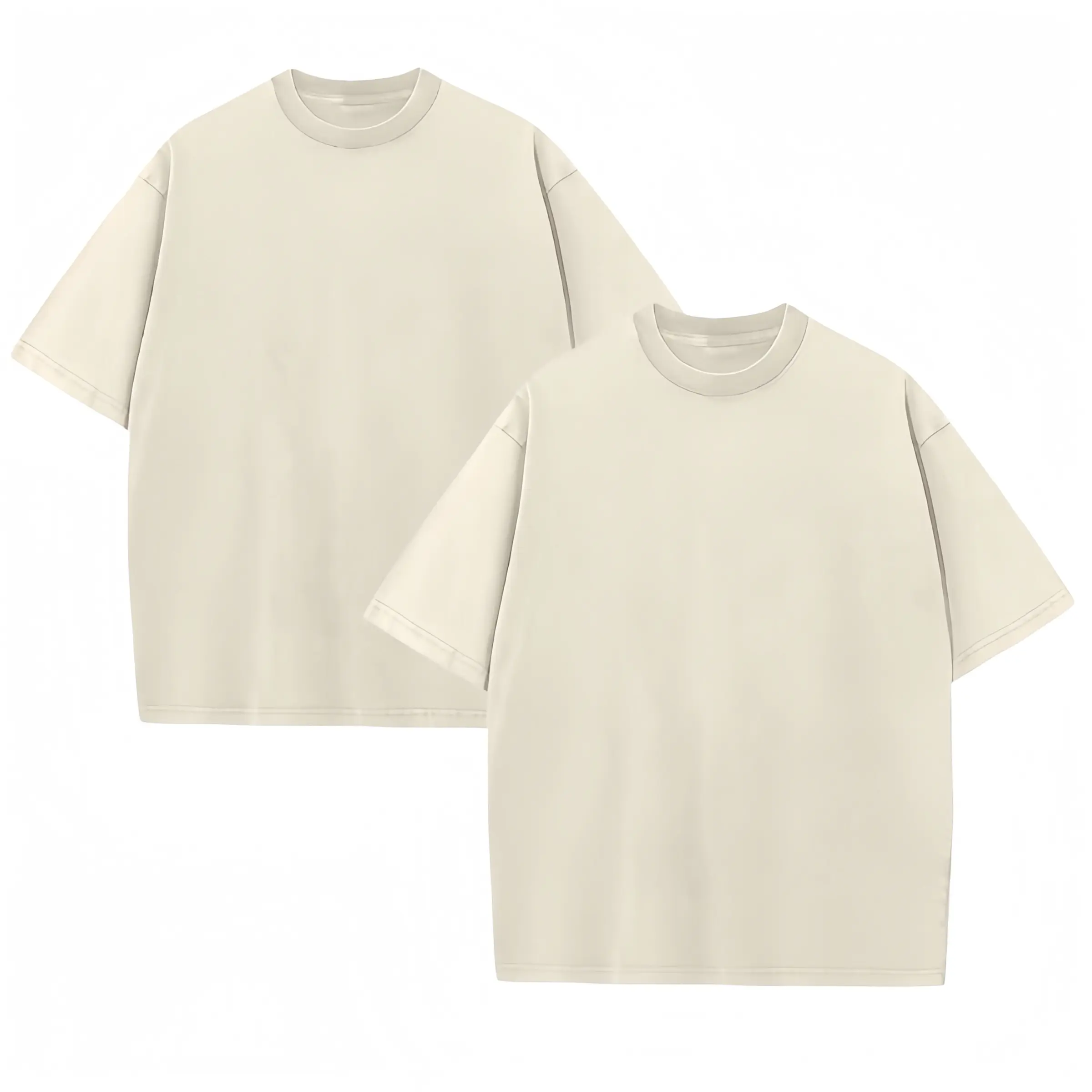 Men's 2-Pack Oversized Drop-Shoulder Short-Sleeve T-Shirts - Unisex Vintage Cotton Streetwear Tops with Textured Mineral Wash, Solid Finish, Graphic Details, Layer-Friendly Fabric