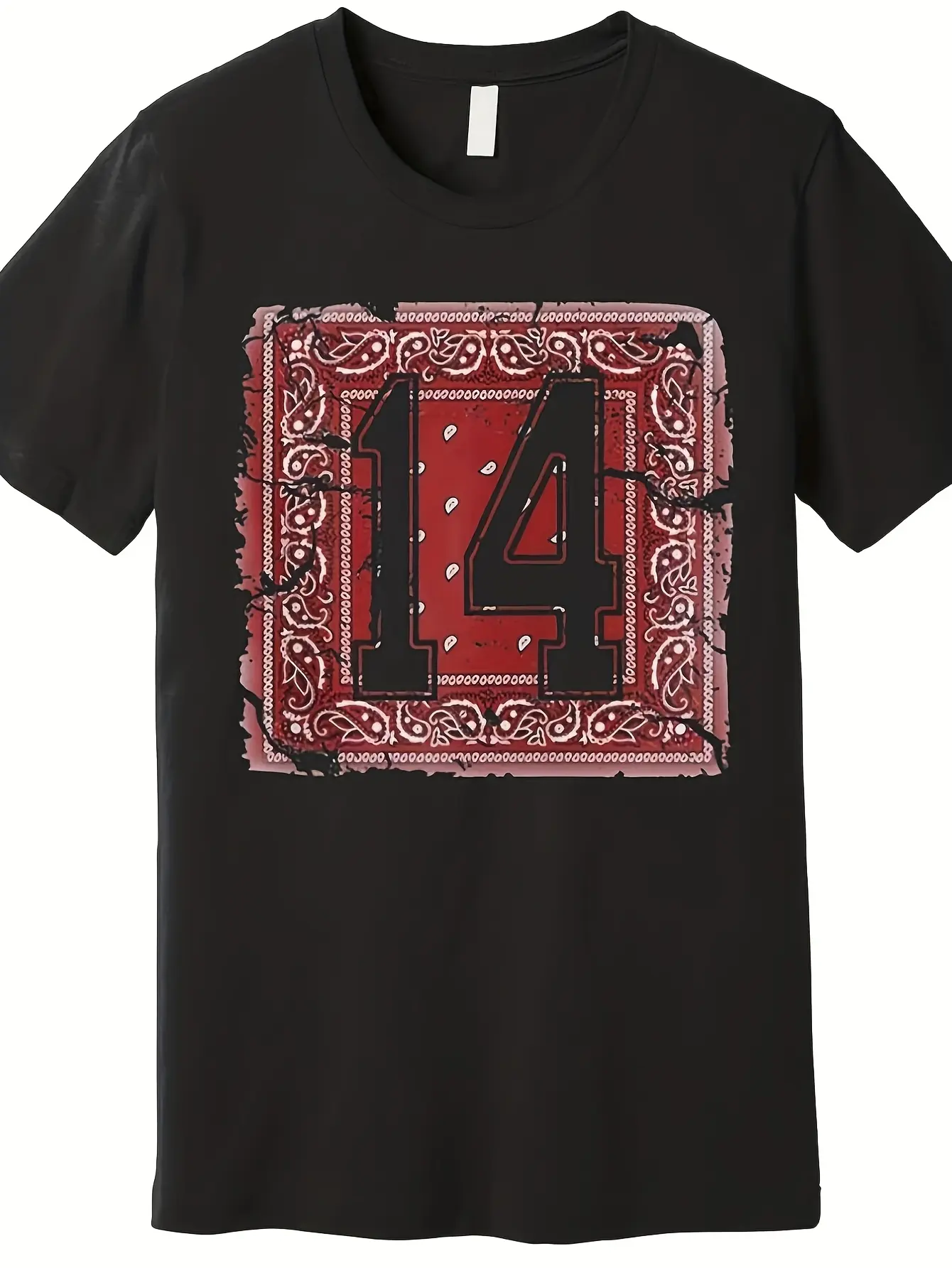 Men'S Casual T-Shirt in Red Paisley Print - Featuring a Loose Fit, Breathable Fabric, Round Neck, And Short Sleeves, Perfect for Summer Outings.It'S Machine Washable And Combines Style with Comfort.This Trendy Design Is Available for Both Men And