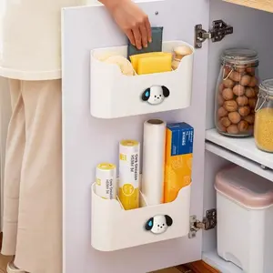 Wall-Mounted Storage Box Large No-Drill Organizer, Cabinet Door Back Shelf, Home Wall Hanging Utility Holder, Kitchen & Bathroom Use