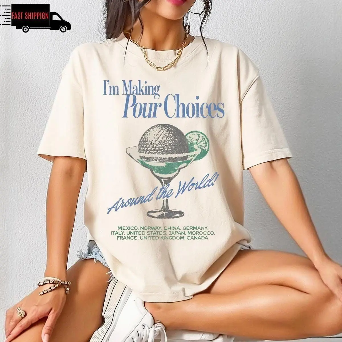 Retro Epcot I'm Making Pour Choices Around The World Shirt, WDW Epcot Shirt, Epcot World Tour Shirt, Family Matching Shirt