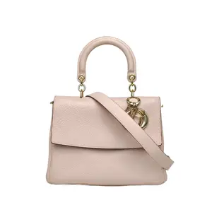 Pre-owned Dior leather Tote Bags Be Small Size 27 Light Pink C Gold Clasp 2014