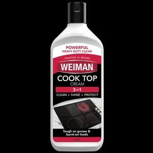 Weiman Cooktop Cleaner and Polish Cream for Glass, Ceramic and Induction Surfaces -15 oz, Unscented