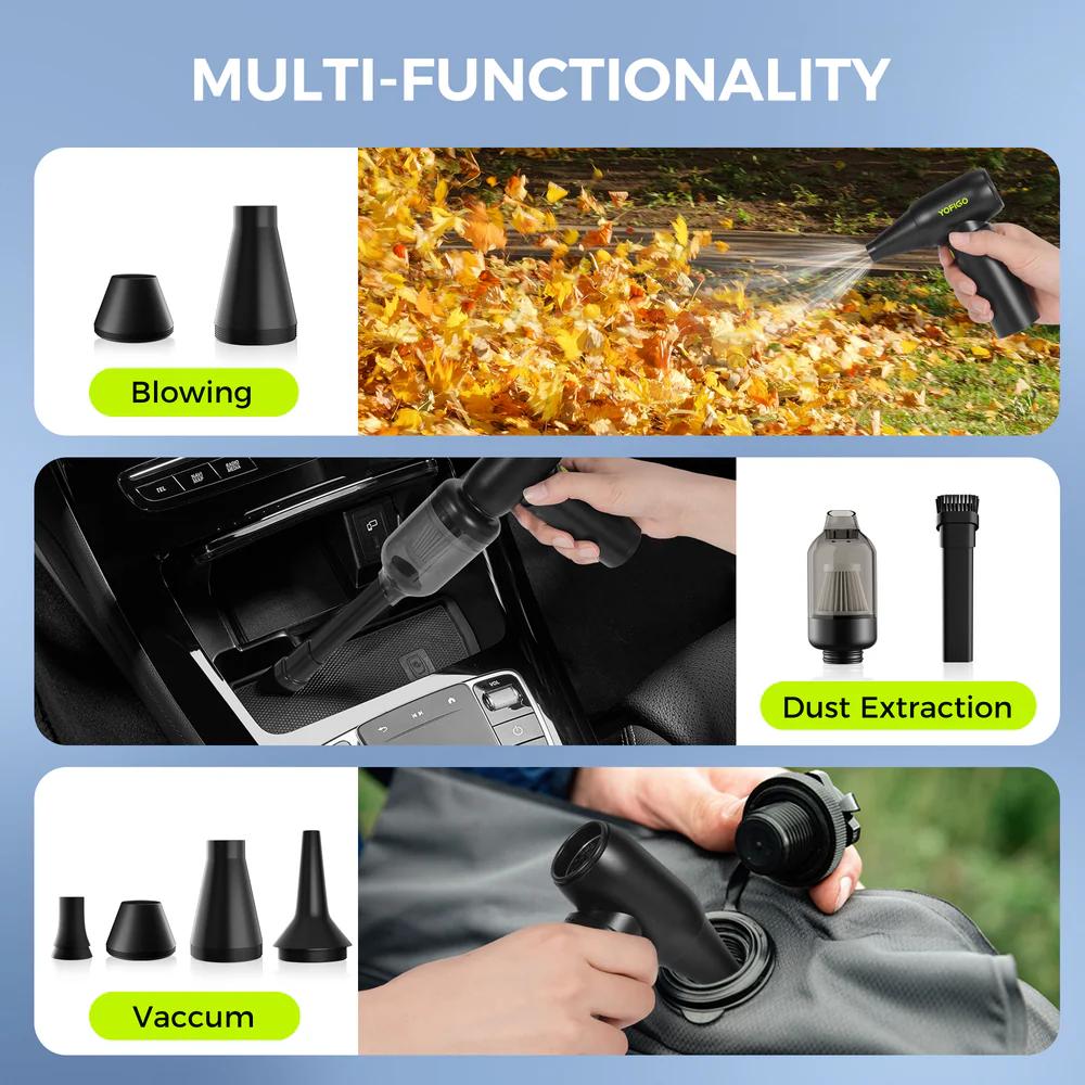 YOFIGO C4Pro Electric Air Duster,150000RPM Brushless Motor, Compressed Air Duster, Mini Blower with One-tap Booster,3-Speed Adjustable PC Cleaner,Alternative to Canned Air forKeyboard, Electronics, Camera
