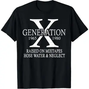 Retro Gen X Raised on Mixtapes Hose Water and Neglect Casual Short sleeve Cotton T-Shirt