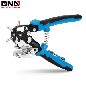 6-In-1 Professional Heavy Duty Hole Punch, Multi Hole Revolving Hole Puncher Plier for Straps, Leather, Dog Collars, DIY, Blue