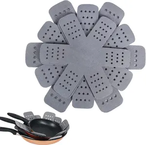 Mother Day Gift Pan and Pot Protectors, Larger & Thicker Pan Protectors with Stars, Set of 6 and 3 Different Sizes, Pot Protectors for Stacking and Protecting Your Cookware