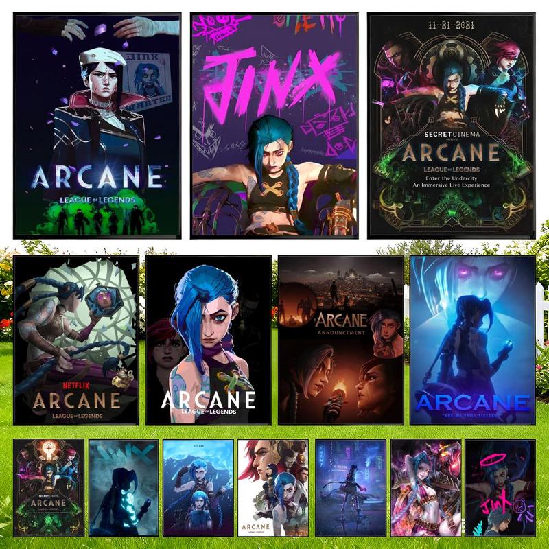 Game A-A-Arcane Main Art Movie Poster HD Waterproof Self-Adhesive Art Vibrant Wall Print for Living Room Bedroom Bar Parlor Home Decor Gift Fade-Resistant Easy-Apply Durable Dly Artwork