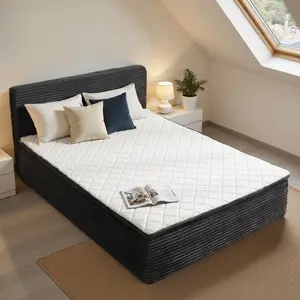 CAODOC 2-in-1 Boneless Bed for Bedroom Apartment, 16 Inch Hybrid Mattress with Memory Foam & Pocket Springs, No Bed Frame Needed, Soft Supportive Floor Bed, Breathable Comfort for Sleep, Lounge, Guest Use, Queen Full Twin Size