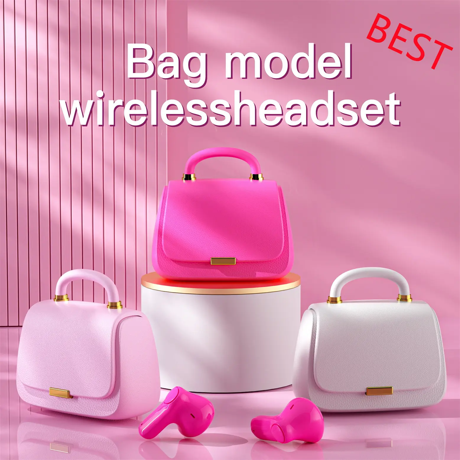 HOT 2024 New Unique Handbag Style Wireless Headphones Semi-in-ear Ultra-long Endurance Music Game Sports Running Headphones  Audio  Fast Charging  ENC Active Noise Cancelling Headphones  Long Standby  Type C Fast Charging  Touch Control