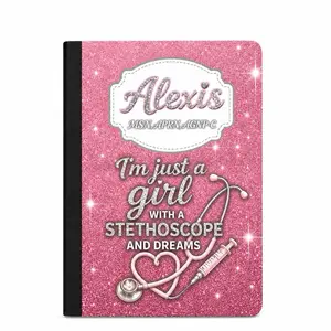 Personalized Nurse Composition Notebook | Custom Name & Credentials | Laminated Glitter Nursing Journal | STUDENT, RN, LVN, BSN, MSN, APRN Gift