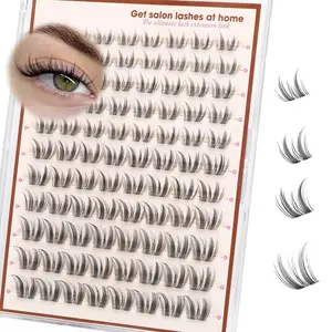 Cartoon Style Eyelash Clusters, Fine Natural Lashes, 8-14mm Short Clusters, Rabbit Lashes, C-Type Curved Sharp Tips, Soft Invisible Cluster Lashes