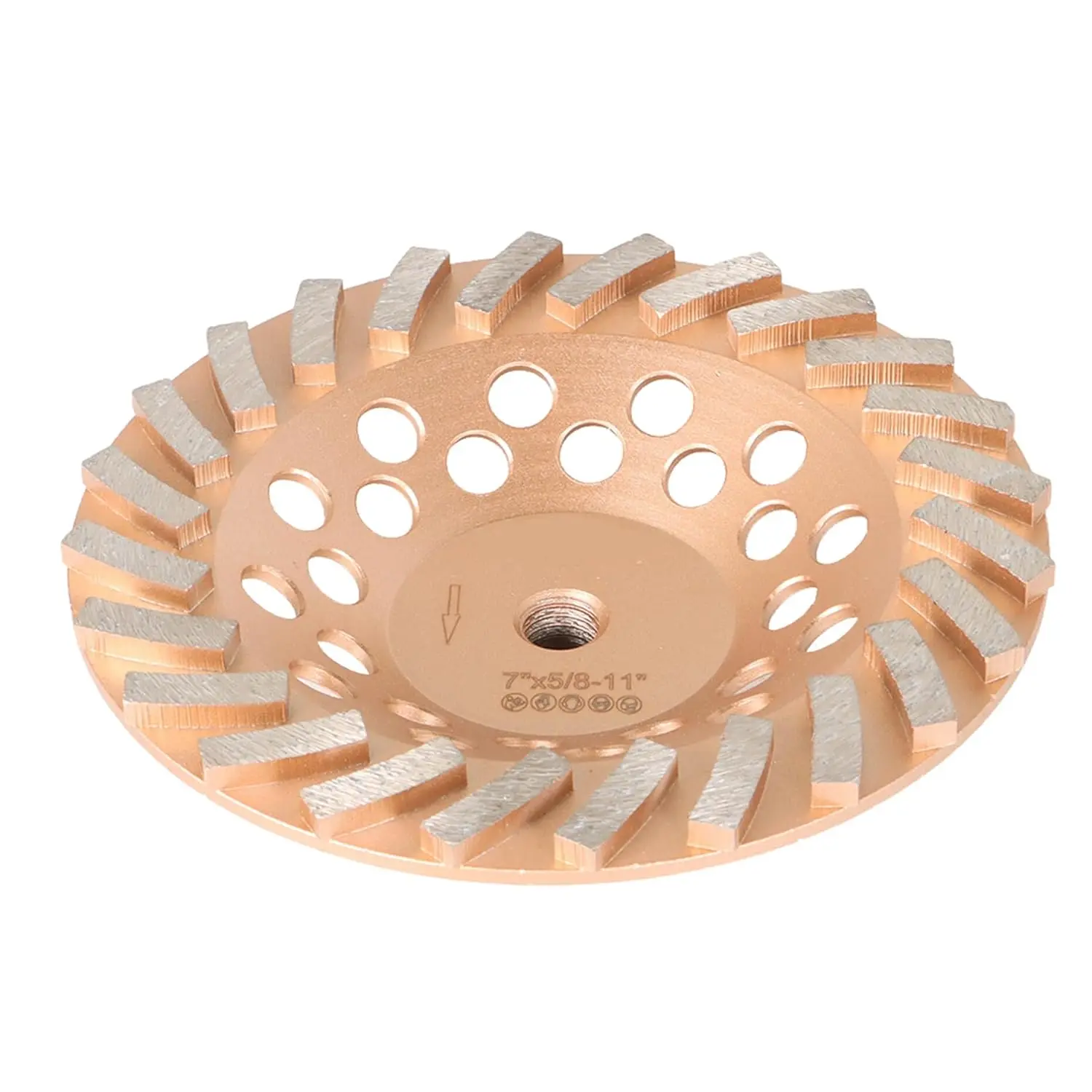 7 Inch Concrete Grinding Wheels 24 Turbo  Segments 5/8 Inch -11 Arbor  Grinding Wheel Fit for Concrete and Masonry
