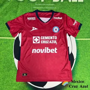 2526 Mexico League Cruz Azul Home Blue Away Gray Short Sleeve Top Soccer Jerseys LIGAMX Fan Edition