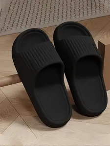Men's Casual Plain Non-slip Slides, Comfortable Soft Slippers, Trendy Soft Slippers for Indoor & Outdoor Use for All Seasons