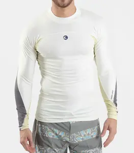 Mens Wavelife Long Sleeve Rashguard - 4-Way Stretch Anti-Microbial UV Protection 50+ Fly-Dry Coating Performance Rashguard