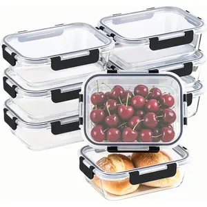 8 Pack 36oz Large Glass Meal Prep Containers with Leak Proof Airtight Snap Lock Lids, Glass Food Storage Bento Lunch Boxes, Safe for Oven, Freezer & Dishwasher, Ideal for Kitchen Food Storage