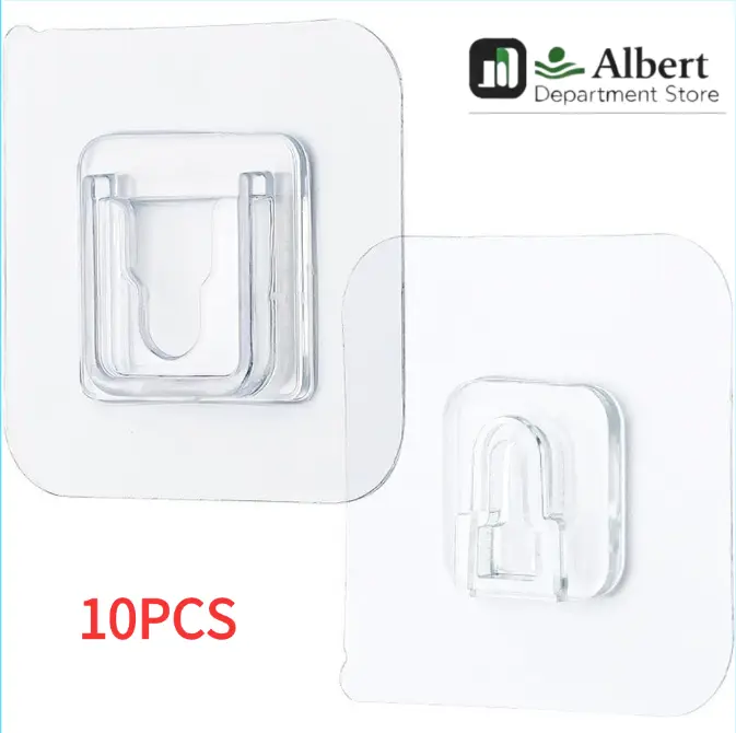 Simple Adhesive Wall Hooks, 10-Piece Set - Heavy-Duty and Waterproof No-Drill Hangers for Kitchen and Bathroom Organization, Hangable, Storage Organization, Kitchens, Bathrooms, Indoor, Set Pack, 10 Pcs, Organiser, Installation, Firm Hold, Reliable Everyd