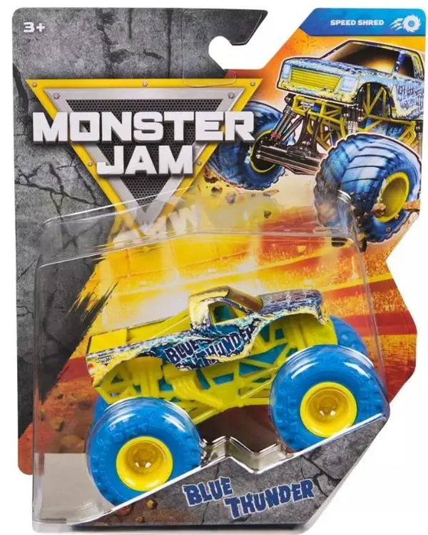 Monster Jam 2026 Official Speed Shred Blue Thunder 1:64 Diecast Truck Series 45, Authentic Monster Jam Collectible, Toys for Kids Boys & Girls Ages 3+