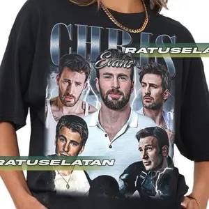 Chris Evans Vintage Shirt, Retro Actor Collage Tshirt, TV Show Graphic Tee, Gift for movie lovers Round Neck Comfort