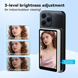 2026 Vlog Live Streaming Screen Magnetic Selfie Monitor Features A Rear-facing Camera And Comes In Multiple Colors.Compatible with Both IOS And Android Phones, This Magnetic Selfie Monitoring Screen Supports Vlog Live Recording And Content Creation.