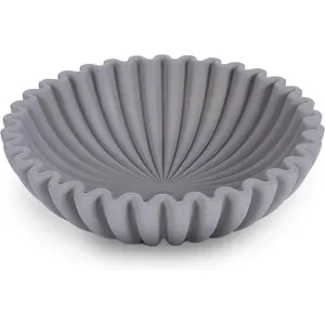 Large Decorative Bowl - Modern Handicraft Bowls for Home Decor - Decorative Bowls for Home Decor - Organic Modern Home Decor Bowl - Concrete Ruffle Bowl Decor - Fluted Bowl - Scalloped Bowl