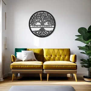 Tree of Life with Personalized Name Metal Sign, Family Name Monogram Steel Wall Art, Housewarming Gift, Wedding Gift, New Home Gift, Home Decor