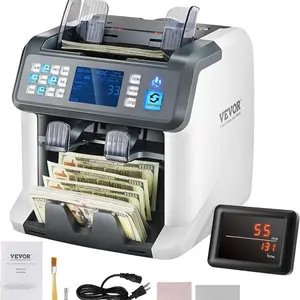 VEVOR Money Counter with UV, MG, IR, DD Detection for USD EUR, Plus Addition Batch Capabilities, Big LCD External Display Included