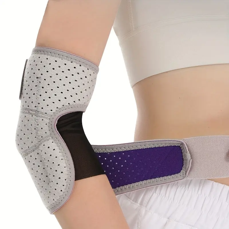 1pc of Sports Wearable Adjustable Elbow Pads, Summer Men'S And Women'S Tennis Arm Compression Sleeves, Breathable Cycling Basketball Fitness Compression Elbow Pads