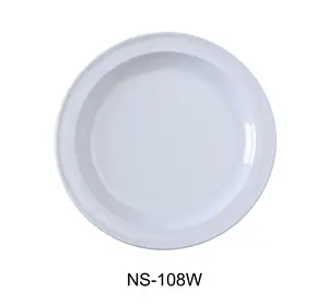 212 MAIN Yanco NS-108W 8 in. Melamine Round Nessico Dinner Plate, White Tableware Set, Bulk-Packaged 48-Piece Dinnerware Set, Dinnerware Sets