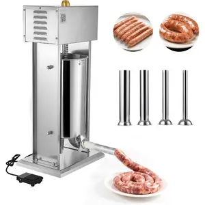 VEVOR Electric Sausage Stuffer, 22 LBS/ 10 L Vertical Meat Stuffer, Stepless Speed Control and Foot Pedal, Stainless Steel Heavy Duty Sausage Filler with 4 Stuffing Tubes, for Commercial Home UseVEVOR Super Brand Day