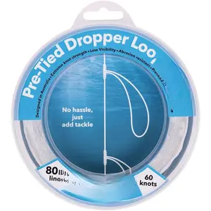 80 lb Pre-Tied Dropper Loop s. Fishing Line Spool. Loops 18 Inches Apart with 5.5 Inch Loop Size.  for Saltwater & Freshwater Fishing.  for Snapper & Other Bottom Feeding Fish.