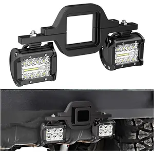 2-piece 4-inch 60-watt LED light set with 2inch trailer hitch mounting bracket, reversing light, rear light strip suitable for pickup trucks, ATVs, SUVs, waterproof tail lights