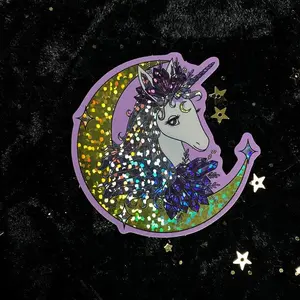 Crystal Last Unicorn Inspired Holographic Glitter Sticker by Moonstruck Crystals