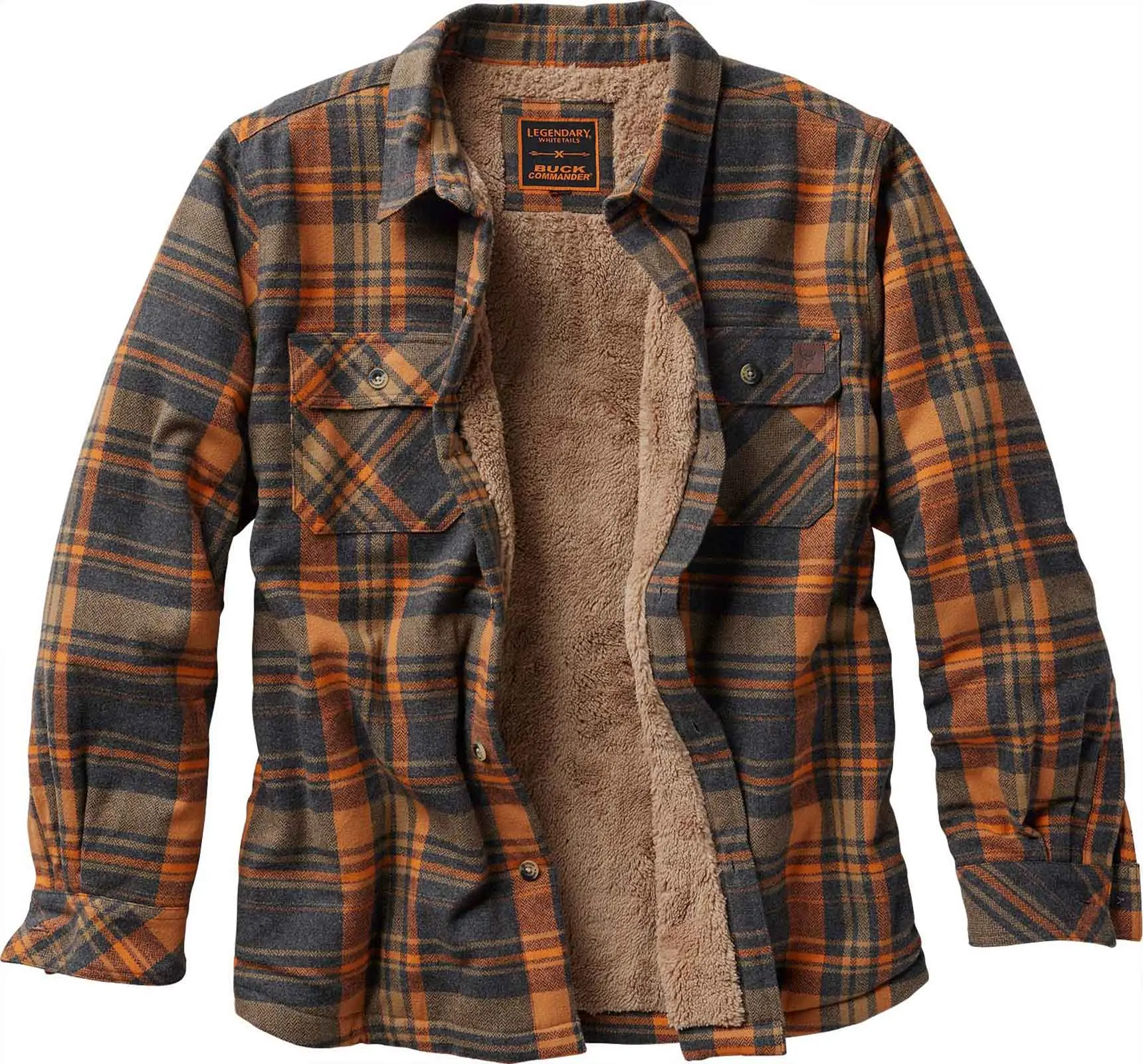 Legendary Whitetails Men's Buck Commander Deerfield Plaid Cotton Casual Flannel Berber-Lined Shirt Jacket Tops, Soft, Low-Iron Menswear with Pocket Legendary Whitetails Men's Buck Commander Deerfield Plaid Cotton Casual Flannel Berber-Lined Shirt Jacket Tops, Soft, Low-Iron Menswear with Pocket