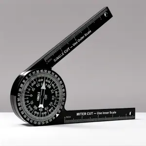 360°Aluminum Miter Saw Protractor 7-Inch Rust Proof Angle Finder with Precision Laser Engraved Scales for Carpentry Crown Molding & Baseboard Building Trade Men Deals