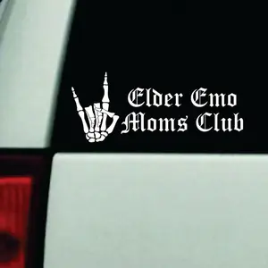 Elder Emo Moms Club Car Decal Truck Bumper Sticker Window Windshield Vinyl Blegh Goth