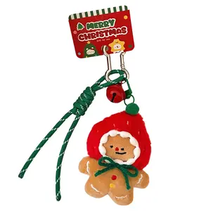 2025 Cute Christmas Plush Keychain Bag Charm Girly Sweet Stuffed Doll Hanging Ornament Backpack Decoration