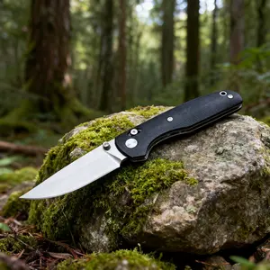 Folding Knife D2 Blade Micarta Handle with Pocket Clip EDC Tactical Knife thumb knobs Axis Lock EDC Multitool Knife(Black)