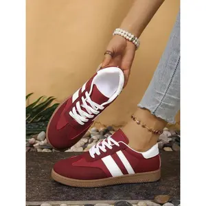 Step Women's Classic Vintage Rubber Sole Sneakers, Versatile Casual Shoes, Anti-Slip Sports Shoes, Fashion Tennis & Skateboard Shoes