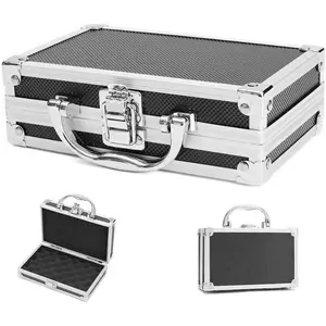 Aluminum Carrying Case,Mini Aluminum Case Foam Briefcase ToolBox Carrying Case Portable Tool Case (180 * 110 * 55mm)