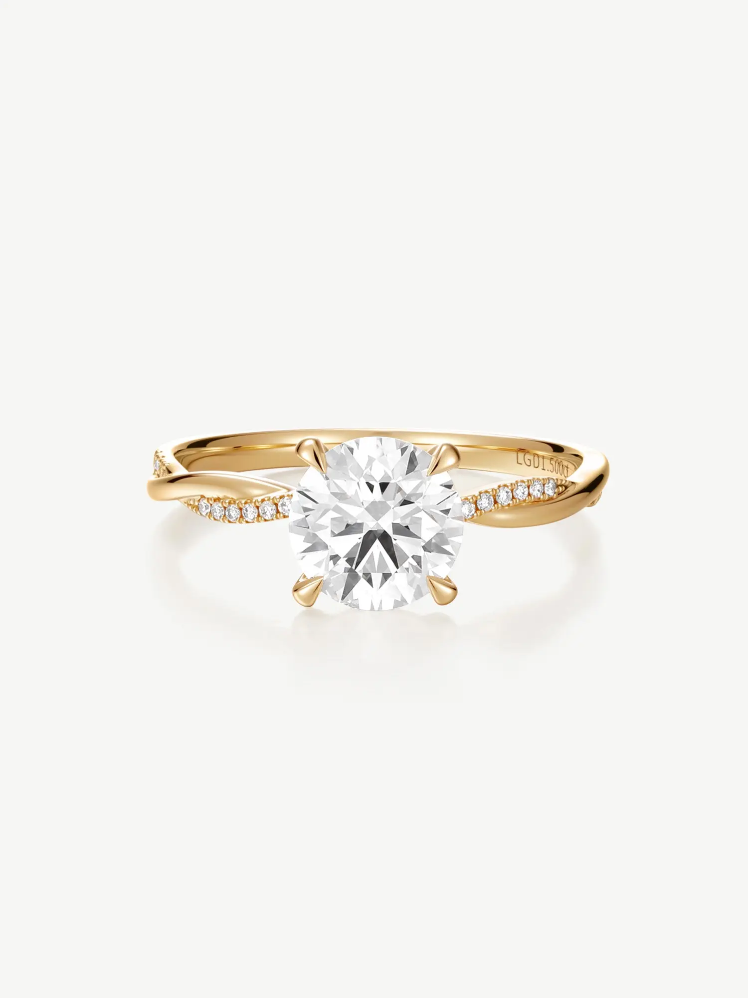 Petite Twisted Vine IGI Certified 1.5 to 3 Carat Lab Grown Diamond Engagement Ring in 14K Yellow Gold/PT950 Promise Anniversary Wedding Ring for Women