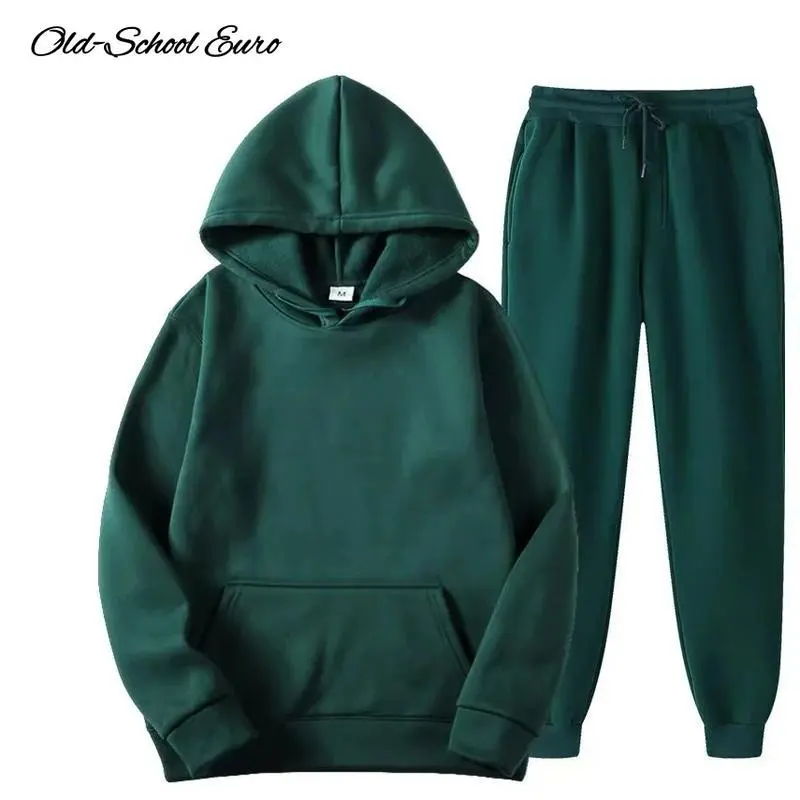 Old-School Euro Sweatpants Set for Autumn Winter Comfortable Pullover Hoody Suit Women's Pink Hooded Sweatshirt Old-School Euro Sweatpants Set for Autumn Winter Comfortable Pullover Hoody Suit Women's Pink Hooded Sweatshirt