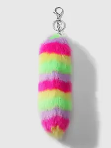 Faux Animal Hair Tail Pendant Keychain, 13.7in/8.86in Charm Accessory, Soft Touch, Women & Men Keyrings, Car Key Holder, Bag Pendant
