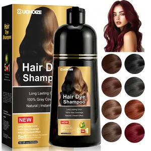UCHOIZE Hair Dye Shampoo Instant 5 in 1 +10 Mins Grey Coverage -Herbal Ingredients, Shampoo for coloring hair, Hair Dye Shampoo 5 In 1, Herbal Ingredients Hair Dye, Shampoo for Gray Hair for Women & Men, Long Lasting & Coverage