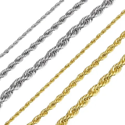 Men's Cuban Link Chain Necklace - Stainless Steel Curb Design, 3/5mm Widths, 18-24in Lengths, Silver, No Pendant, Gift-Ready Men's Jewelry for Everyday Wear