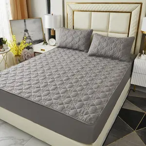 Deep Fitted Sheet|Soft Breathable Bed Sheet|Non-Slip Non Pilling Protective Cover for Bed Mattress|Warmth Bedding Sheet|18"-24" Quilted Fitted Sheet (Gray, Queen)