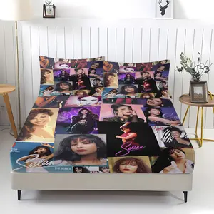 3-Piece Selena Quintanilla Patterned Bed Sheet Set, Soft And Durable Bedding Set, Including 1 Bed Sheet And 2 Pillowcases, Suitable For Daily Holiday Birthday Gifts And Bedroom Decorations For Children And Adults