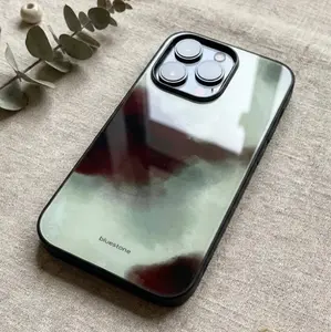 Abstract Sage Green iPhone Case, Watercolor Ink  Case, Suitable for iPhone 17/16/15/14/13/12 Pro Max, Glossy and Beautiful